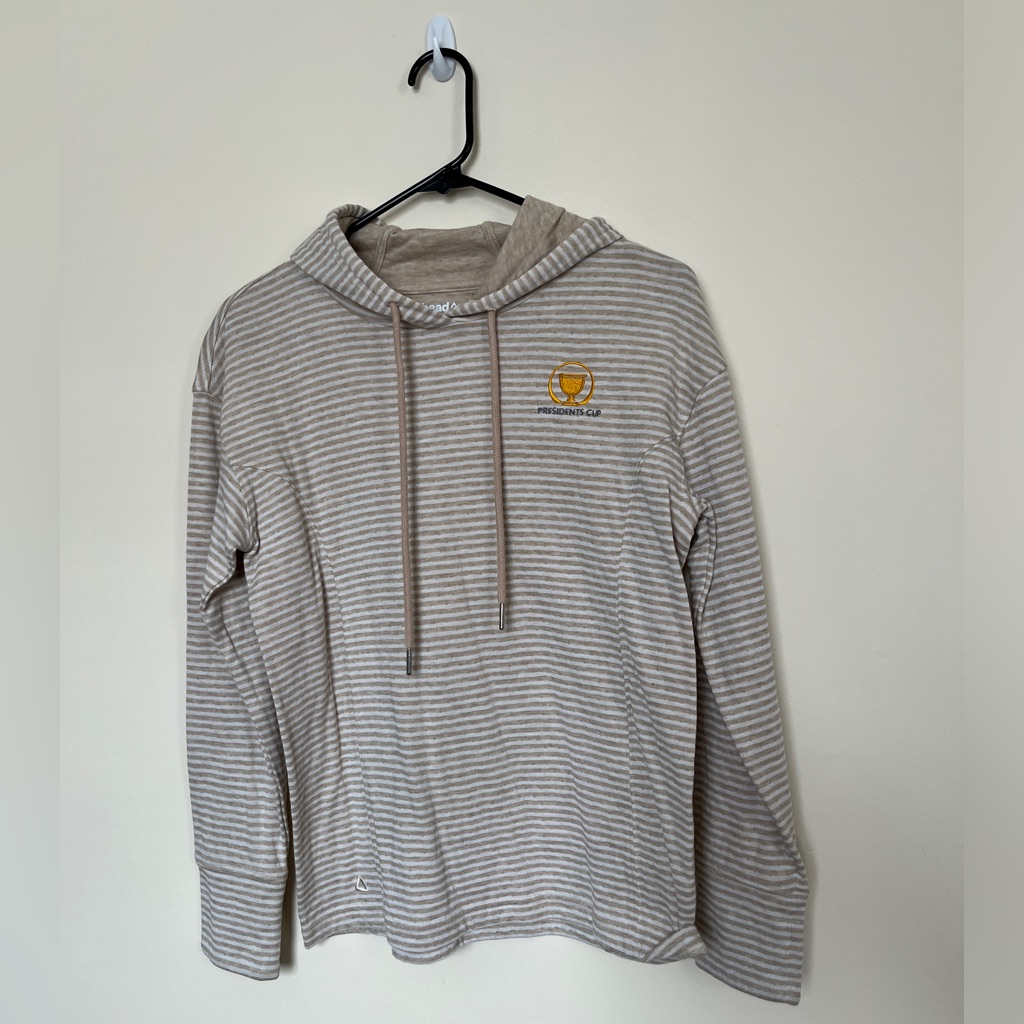 Striped Tan Hoodie Sweater Presidents Cup Striped Tan Hoodie Sweater Presidents Cup